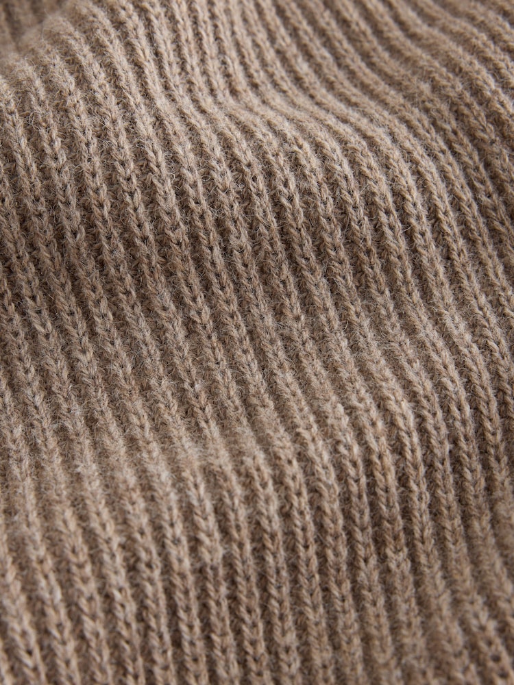 Neutral Ribbed Knitted Tank Crew Neck Jumper - Image 3 of 3 Neutral Ribbed Knitted Tank Crew Neck Jumper - Image 3 of 3
