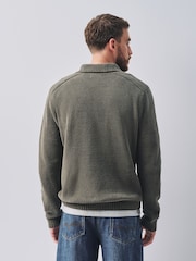Зеленый - Chenille Rib Polo Shirt - Изображение 3 8