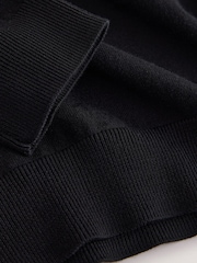 Black Long Sleeve Knitted Polo Shirt - Image 8 of 8