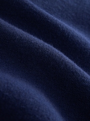 Navy Blue N. Premium Tipped Long Sleeve Knitted Zip Neck Polo Shirt - Image 3 of 3