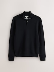 Black N. Premium Slim Fit Quarter Zip Jumper - Image 6 of 8
