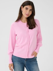 CULTURE Pink Annemarie Scallop Long Sleeve Cardigan - Image 1 of 6