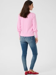 CULTURE Pink Annemarie Scallop Long Sleeve Cardigan - Image 2 of 6