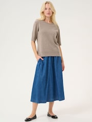 CULTURE Natural Hedi Arrow Short Sleeve Jumper - Image 2 of 6