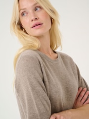 CULTURE Natural Hedi Arrow Short Sleeve Jumper - Image 4 of 6