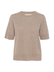 CULTURE Natural Hedi Arrow Short Sleeve Jumper - Image 5 of 6