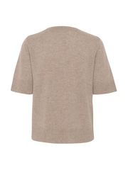 CULTURE Natural Hedi Arrow Short Sleeve Jumper - Image 6 of 6