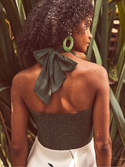 Ro&Zo Green Placement Floral Halter Neck Dress - Image 4 of 5