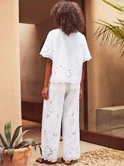 Ro&Zo White Petite Cutwork Broderie Trousers - Image 5 of 5