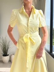 Style Cheat Yellow 3D Floral Appliqué Dress - Image 4 of 5