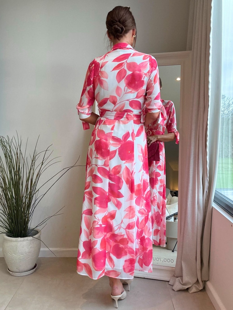 Style Cheat Pink Daphne Belted Shirt Dress - Image 2 of 4 Style Cheat Pink Daphne Belted Shirt Dress - Image 2 of 4