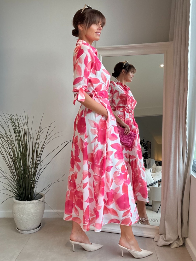 Style Cheat Pink Daphne Belted Shirt Dress - Image 4 of 4 Style Cheat Pink Daphne Belted Shirt Dress - Image 4 of 4