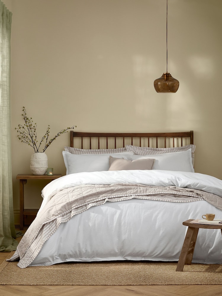 Yard Chalk Hebden Washed Cotton Duvet Cover and Pillowcase Set - Image 1 of 4