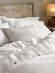 Yard Chalk Hebden Waffle Cotton Duvet Cover and Pillowcase Set - Image 2 of 3