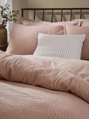 Yard Cotta Hebden Cotton Seersucker Duvet Cover and Pillowcase Set - Image 2 of 3