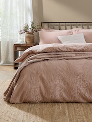 Yard Cotta Hebden Cotton Seersucker Duvet Cover and Pillowcase Set - Image 3 of 3