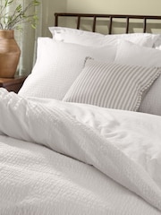 Yard Chalk Hebden Cotton Seersucker Duvet Cover and Pillowcase Set - Image 2 of 3