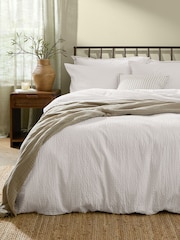 Yard Chalk Hebden Cotton Seersucker Duvet Cover and Pillowcase Set - Image 3 of 3