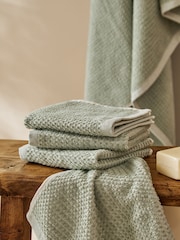 Yard Bay Green Hebden Waffle Cotton Towel - Image 1 of 1