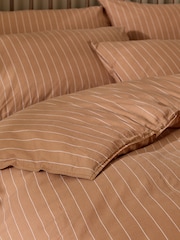 Yard Demerara Sugar Linear Striped Cotton Duvet Cover and Pillowcase Set - Image 4 of 4