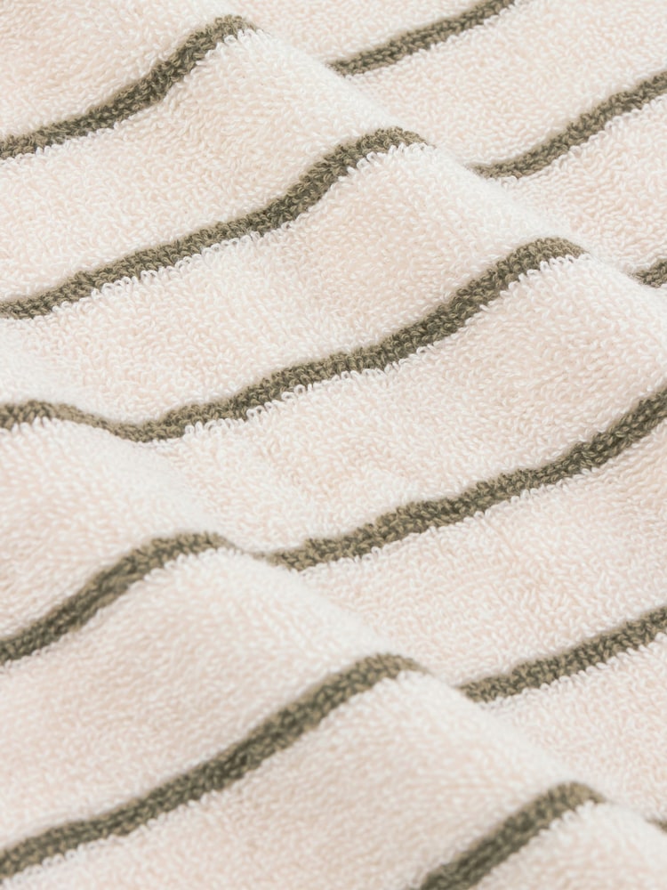 Yard Olive Hebden Narrow Stripe Cotton Towel - Image 4 of 4 Yard Olive Hebden Narrow Stripe Cotton Towel - Image 4 of 4