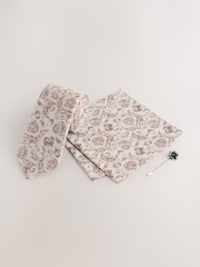 Neutral Tie and Lapel Pin Set - Image 1 of 4