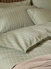 Yard Forest Linear Striped Cotton Duvet Cover and Pillowcase Set - Image 4 of 4