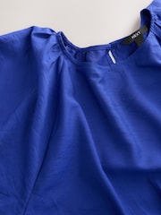 Cobalt Blue Puff Sleeve Midi Dress - Image 8 of 9