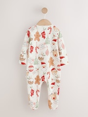 Neutral Bauble Two Way Zip Baby Christmas Sleepsuit (0mths-3yrs) - Image 2 of 8