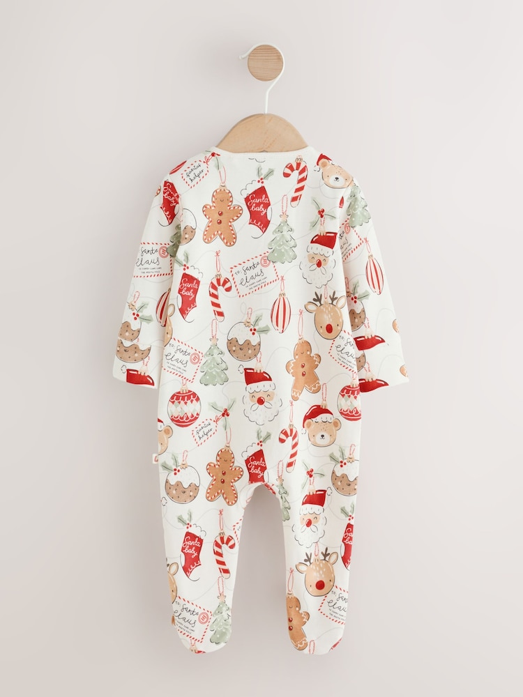 Neutral Bauble Two Way Zip Baby Christmas Sleepsuit (0mths-3yrs) - Image 2 of 8 Neutral Bauble Two Way Zip Baby Christmas Sleepsuit (0mths-3yrs) - Image 2 of 8