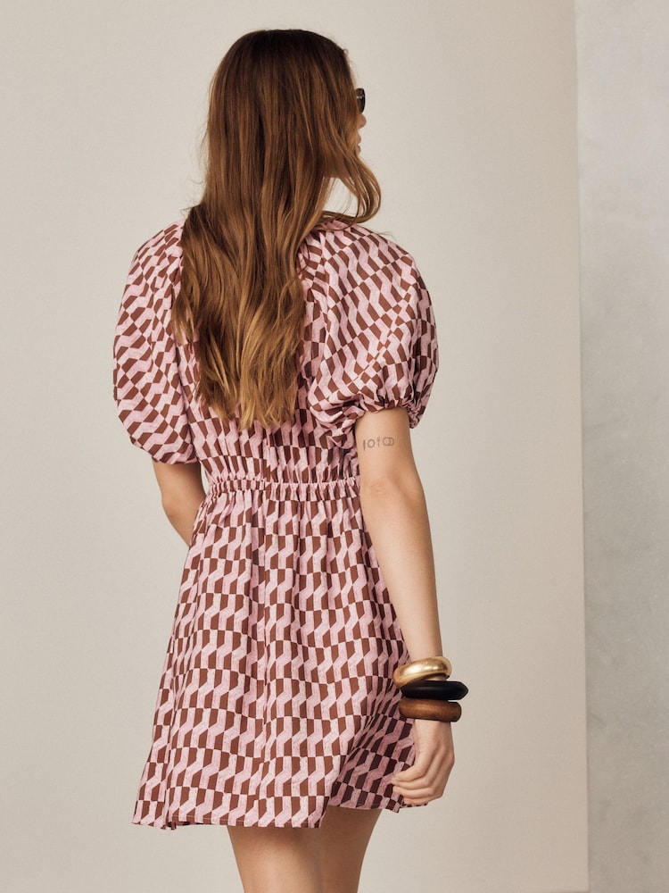 geo print mini dress City Chic Women's Hailey Abstract Print Minidress - Red