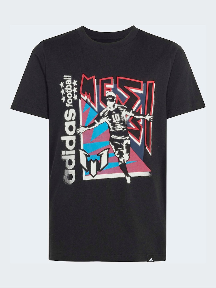 adidas Black Messi Graphic T-Shirt - Image 1 of 5 adidas Black Messi Graphic T-Shirt - Image 1 of 5