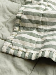 Yard ForestBay Green Hebden Stripe Stonewashed Cotton Bedspread - Image 4 of 4