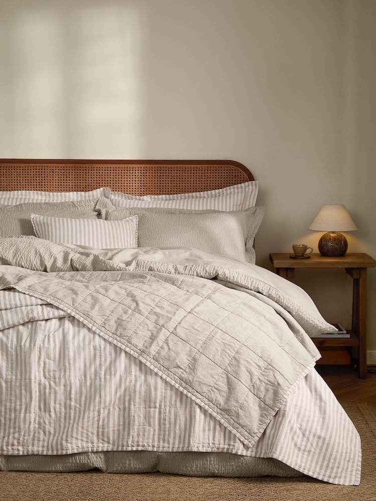 Yard NaturalStone Hebden Stripe Stonewashed Cotton Bedspread - Image 1 of 4 Yard NaturalStone Hebden Stripe Stonewashed Cotton Bedspread - Image 1 of 4