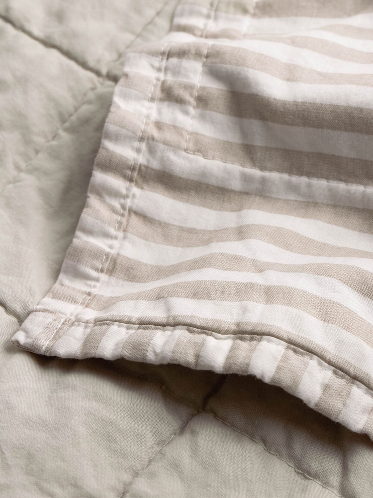 Yard NaturalStone Hebden Stripe Stonewashed Cotton Bedspread - Image 4 of 4 Yard NaturalStone Hebden Stripe Stonewashed Cotton Bedspread - Image 4 of 4