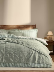 Yard Bay Green Hebden Stonewashed Cotton Bedspread - Image 1 of 4