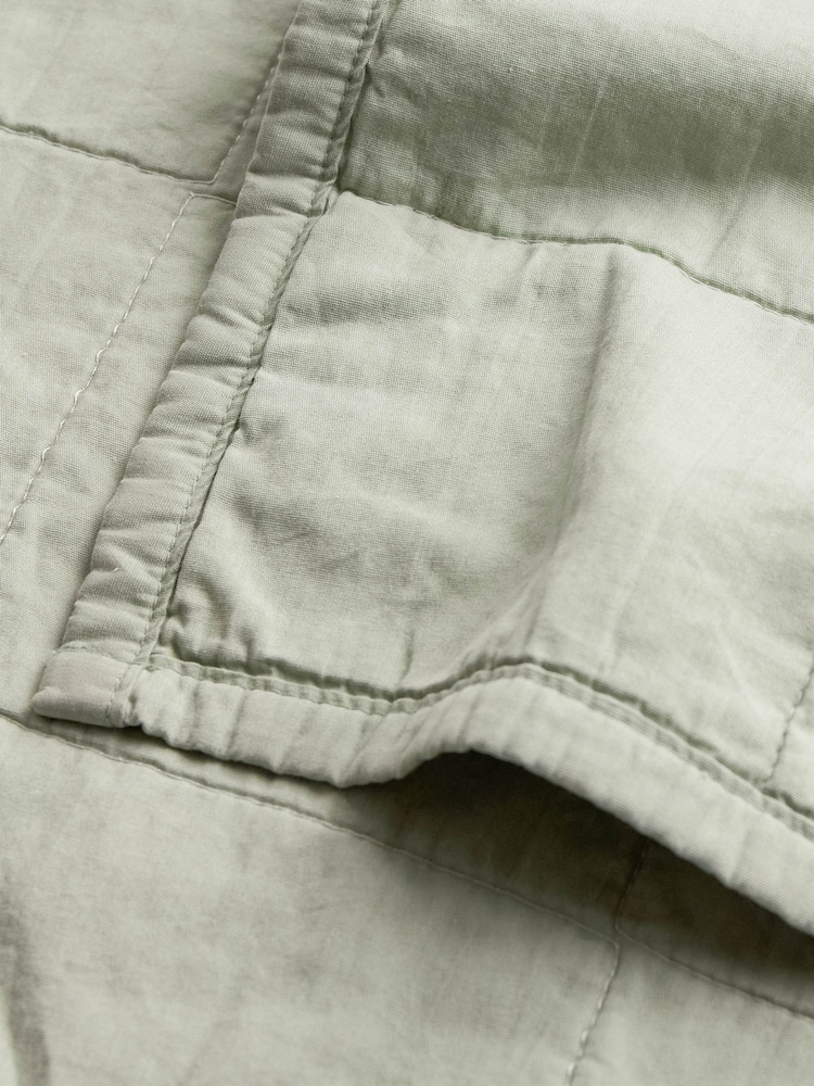 Yard Bay Green Hebden Stonewashed Cotton Bedspread - Image 4 of 4