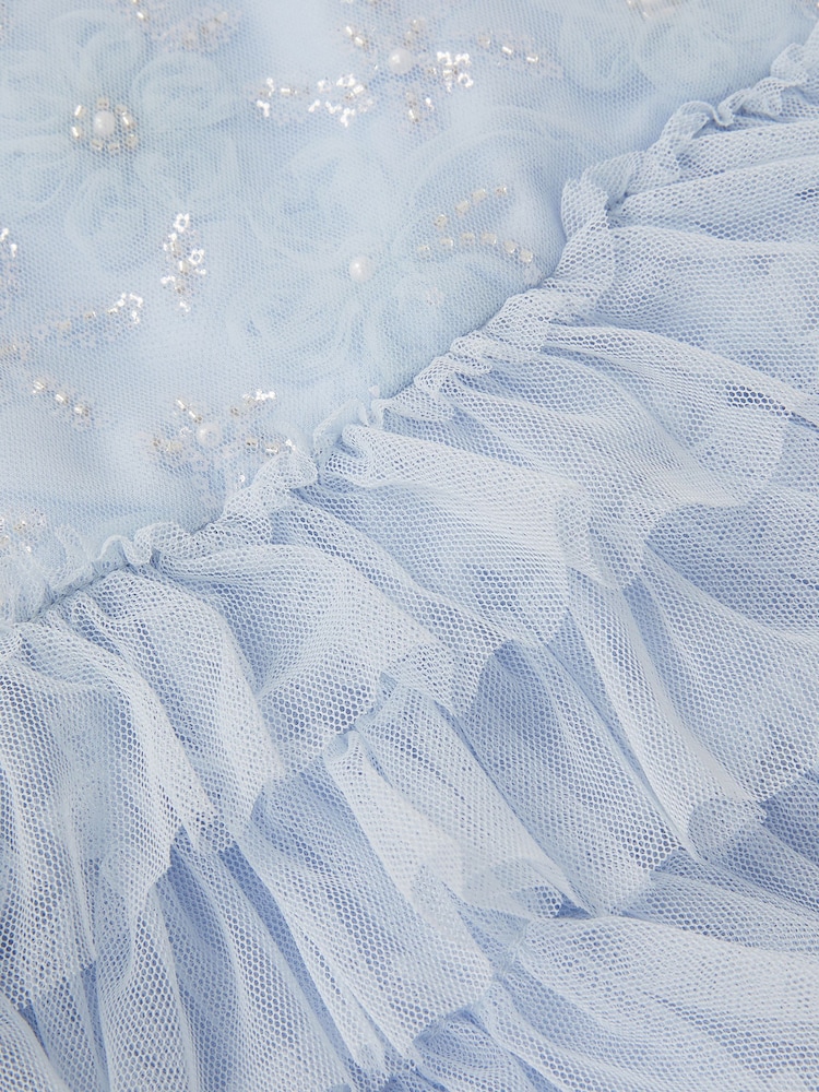 Monsoon Blue Shikha Embellished Frill Dress - Image 4 of 4 Monsoon Blue Shikha Embellished Frill Dress - Image 4 of 4