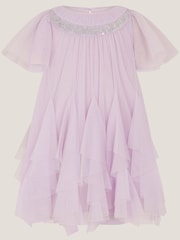 Monsoon Nessa Sparkle Collar Waterfall Dress - Imaginea 2 din 4