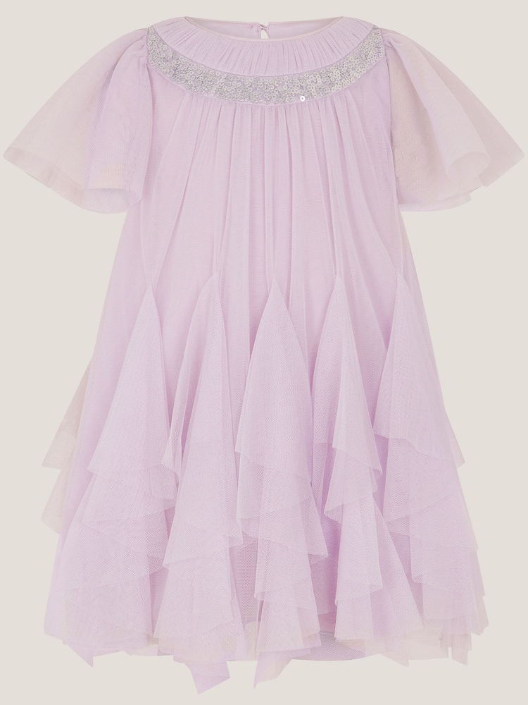 Monsoon Nessa Sparkle Collar Waterfall Dress - Imaginea 2 din 4