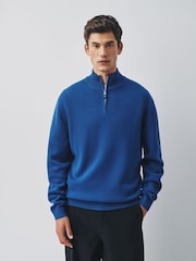 Cobalt Blue Quarter Zip Jumper - Image 1 of 5