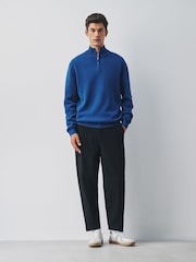 Cobalt Blue Quarter Zip Jumper - Image 2 of 5