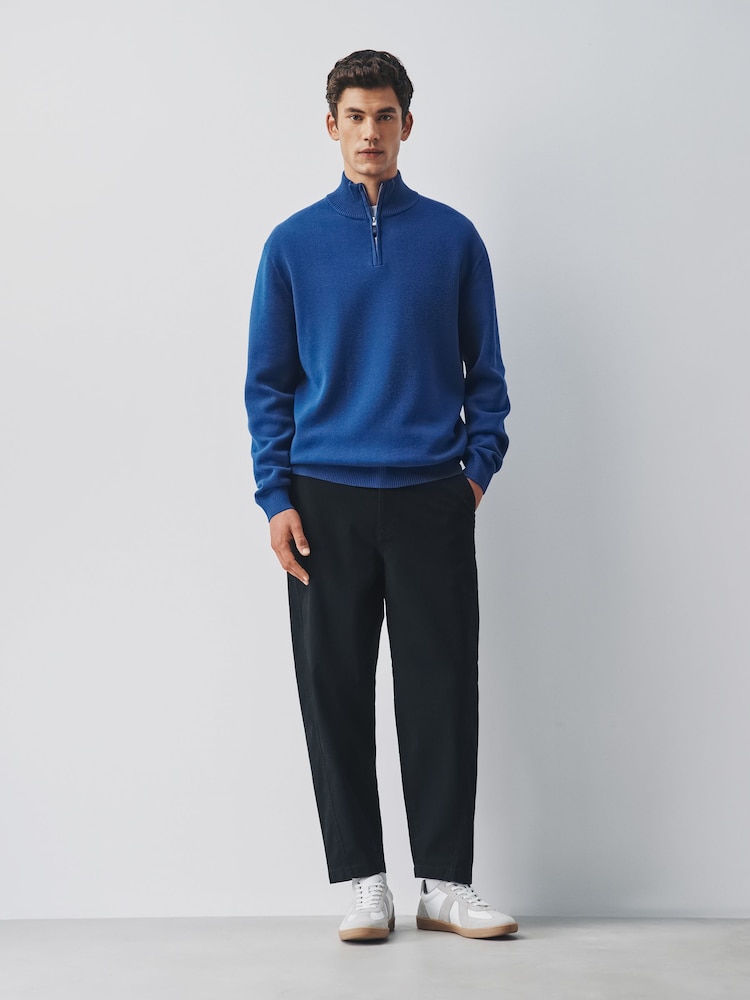 Cobalt Blue Quarter Zip Jumper - Image 2 of 5 Cobalt Blue Quarter Zip Jumper - Image 2 of 5