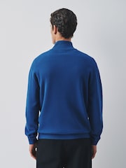Cobalt Blue Quarter Zip Jumper - Image 3 of 5