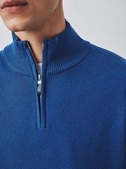 Cobalt Blue Quarter Zip Jumper - Image 5 of 5