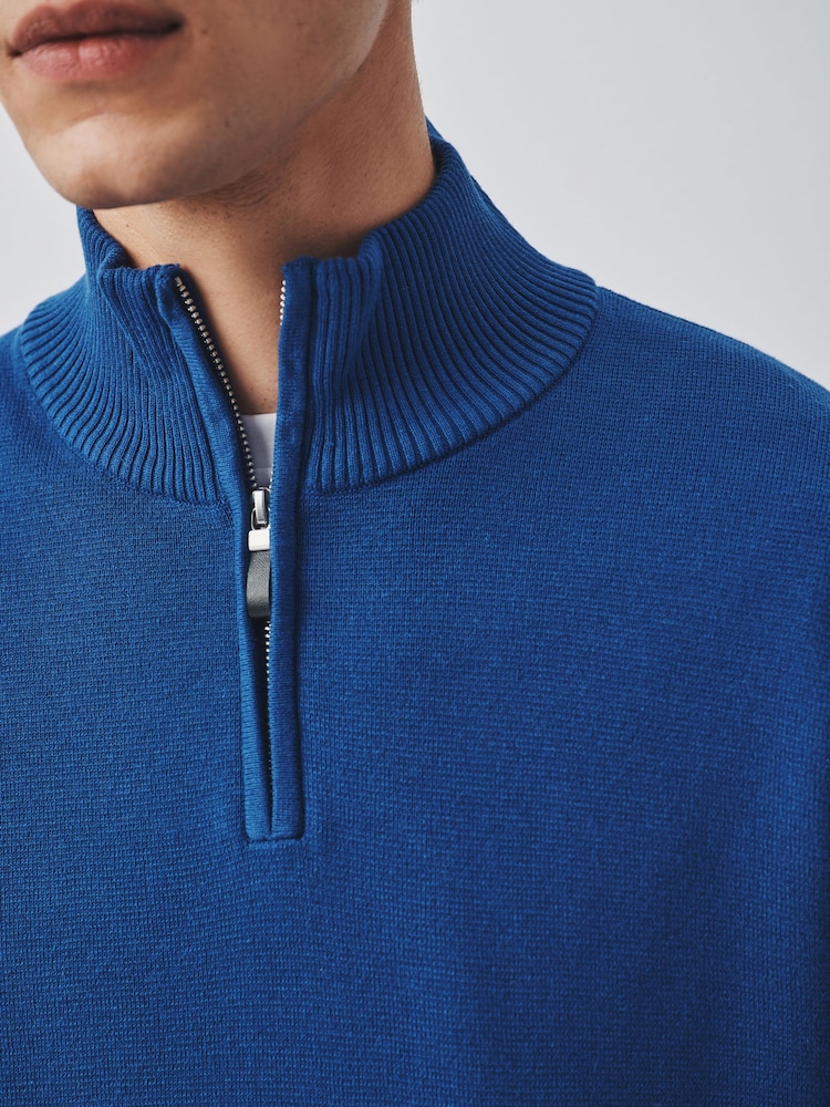 Cobalt Blue Quarter Zip Jumper - Image 5 of 5 Cobalt Blue Quarter Zip Jumper - Image 5 of 5