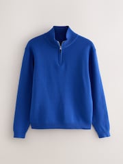Cobalt Blue Quarter Zip Jumper - Image 6 of 8