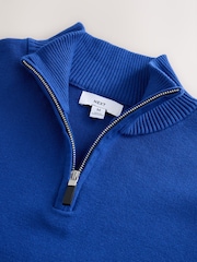 Cobalt Blue Quarter Zip Jumper - Image 7 of 8