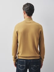 Ochre Yellow Quarter Zip Jumper - Image 3 of 5