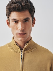 Ochre Yellow Quarter Zip Jumper - Image 4 of 5